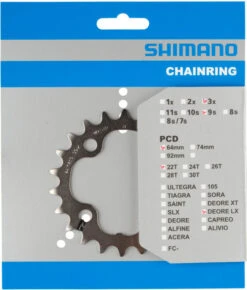 Shimano LX Ab 2005 4-Arm 9-fach 22 Zähne S-Type IG Stahl Si. Y-1FU22000 Ausverk. Ersatz: Y-1J822000