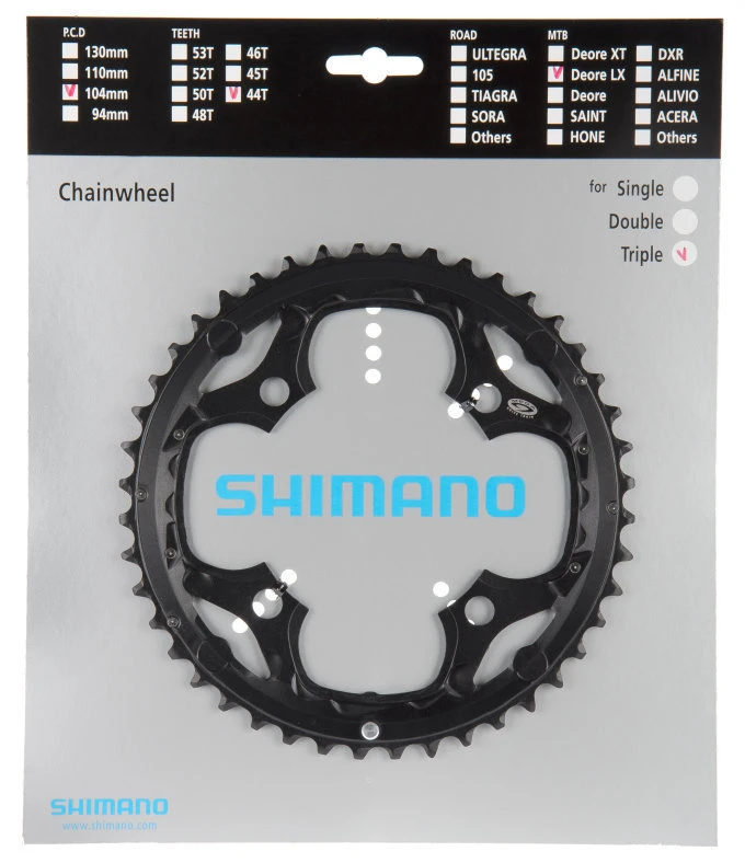 Shimano SLX Ab 2009 4-Arm 9-fach 44 Zähne AA-Type Alu Schwarz Y-1KF98060 ***